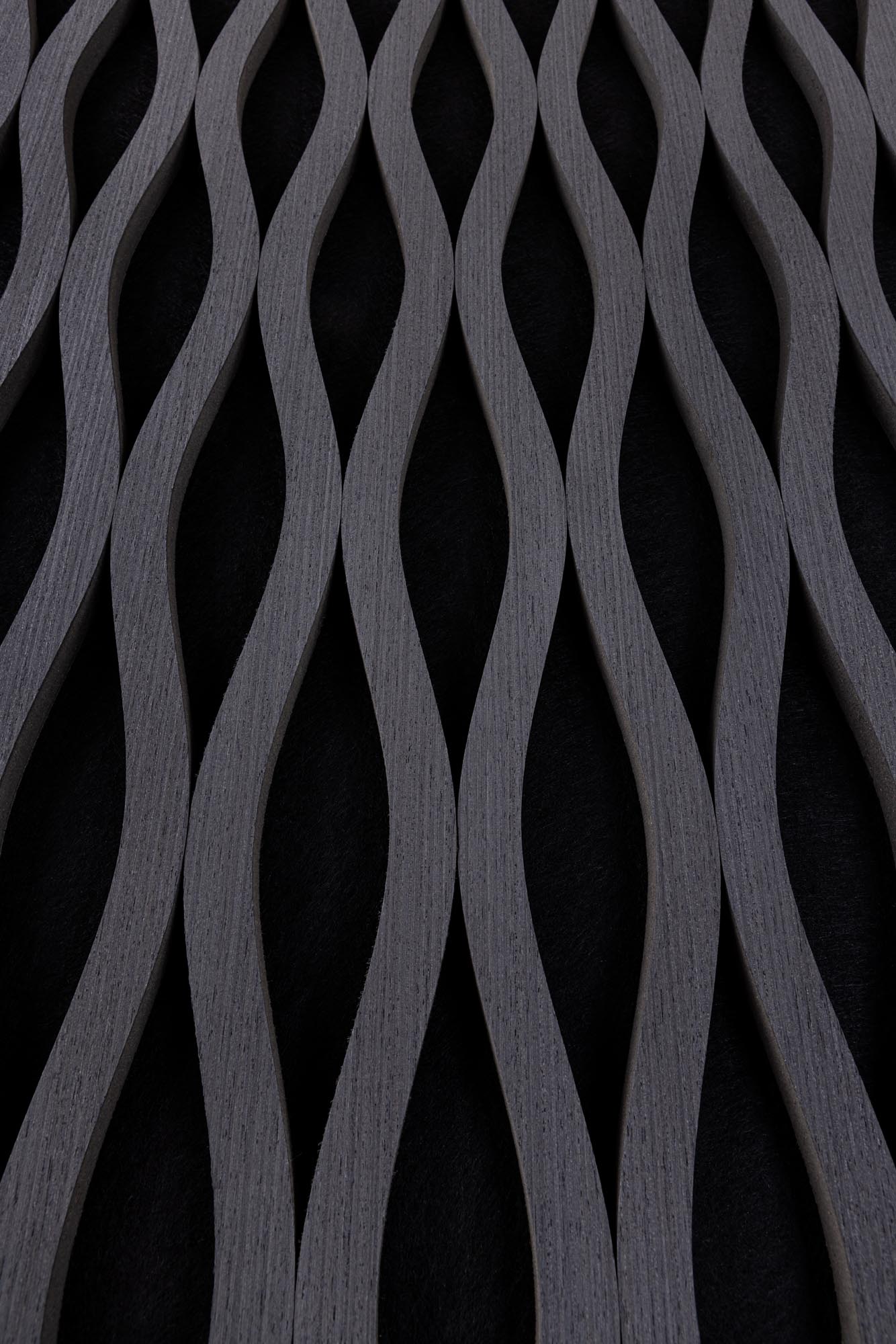Black curved Acoustic Wall Panel 22x600x2400mm