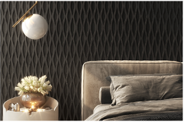 Black curved Acoustic Wall Panel 22x600x2400mm