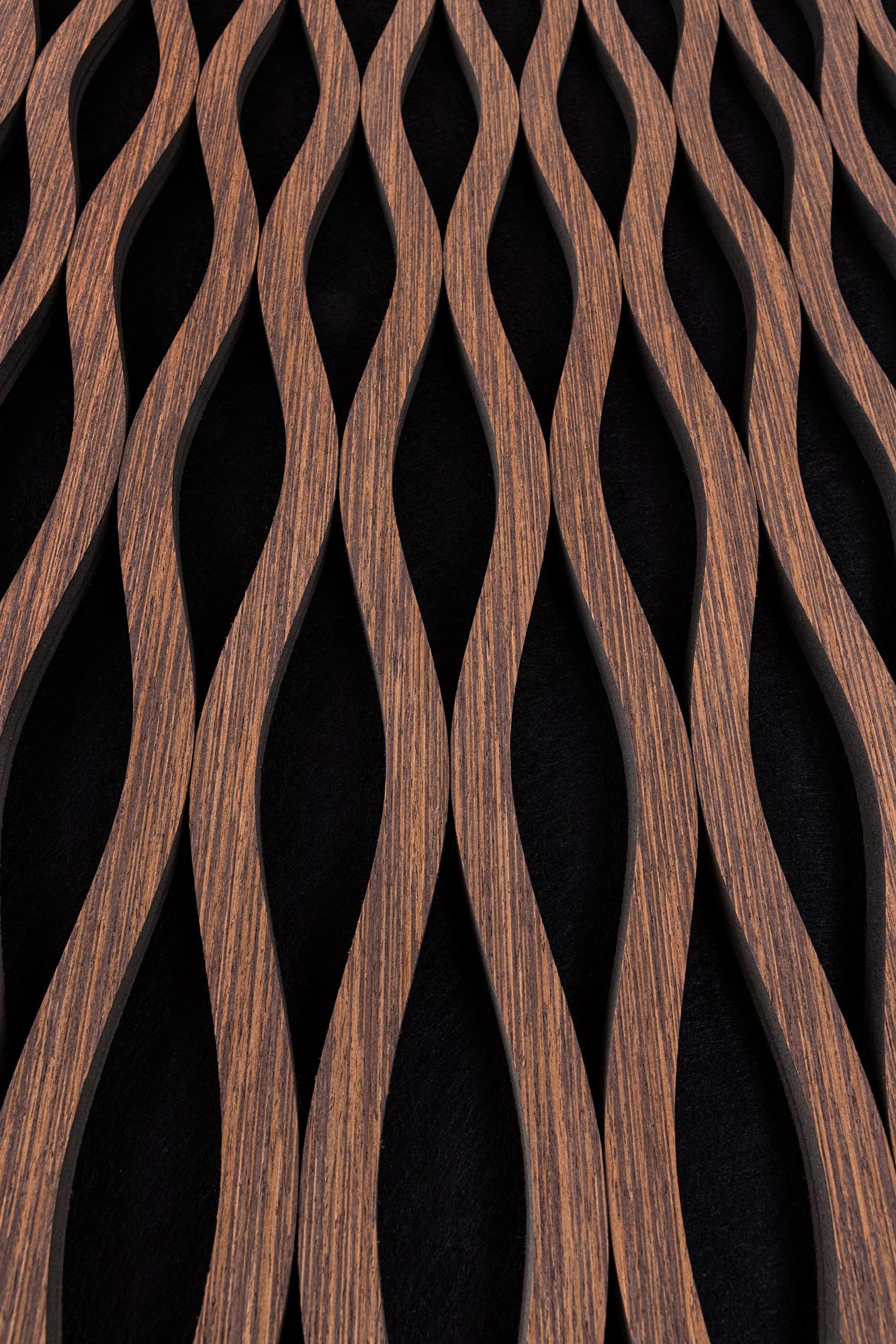 Brown curved Acoustic Wall Panel 22x600x2400mm