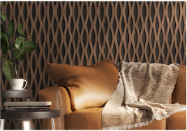 Brown curved Acoustic Wall Panel 22x600x2400mm
